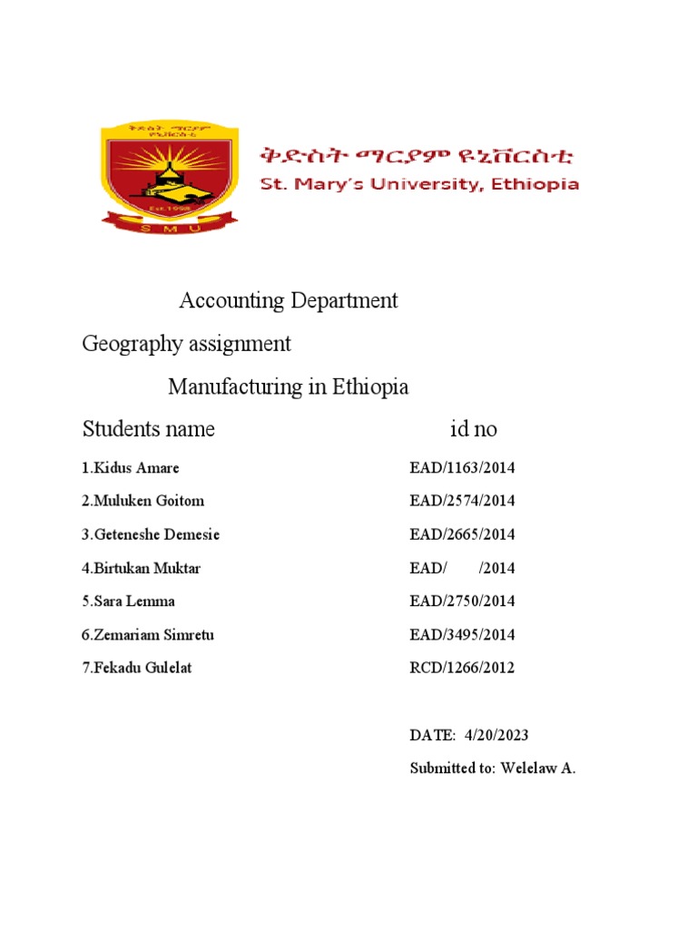 Manufacturing in Ethiopia PDF Economic Growth Ethiopia