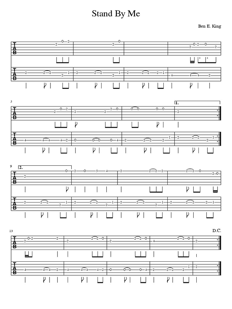 Stand by Me Guitar Tab PDF