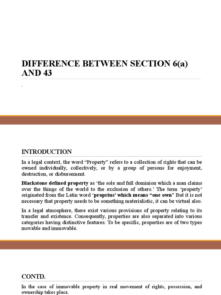 Difference Between Section 6 (A) AND 43 PDF Estoppel Property