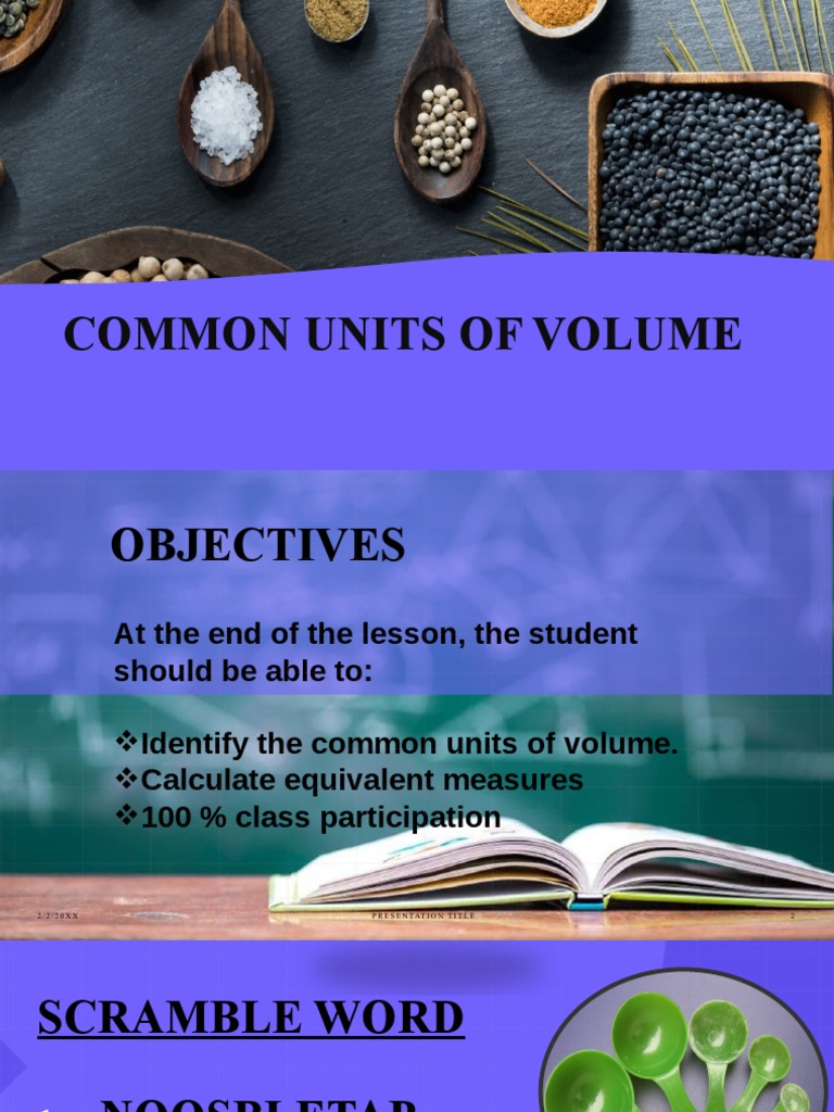 Common Volume Units & Equivalents | PDF | Cooking, Food & Wine ...