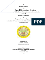 Dog Breed Recognizer System: A Project Report On