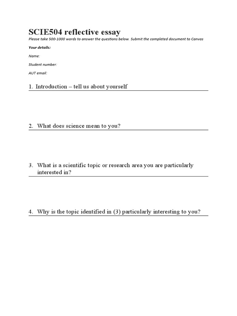 SCIE504 Reflective Essay Guide | PDF | Science & Mathematics