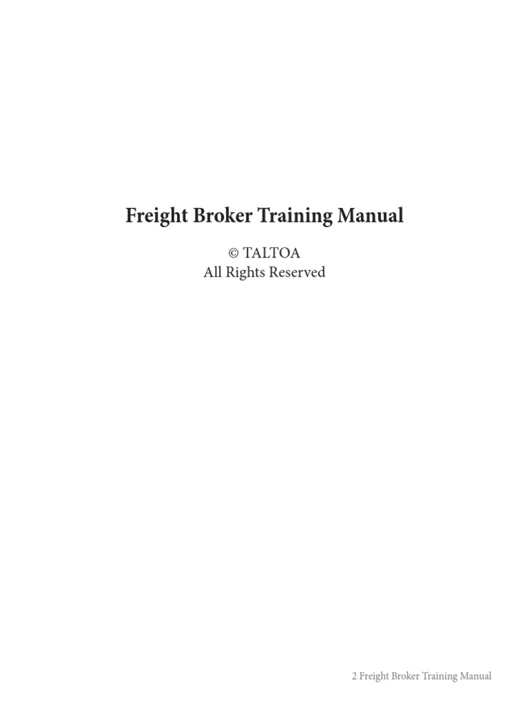 Freight Broker Training Manual PDF Cargo Trailer (Vehicle)