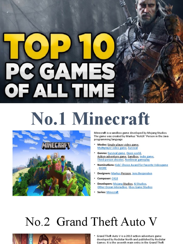 Top 10 PC Games | Download Free PDF | Minecraft | Xbox