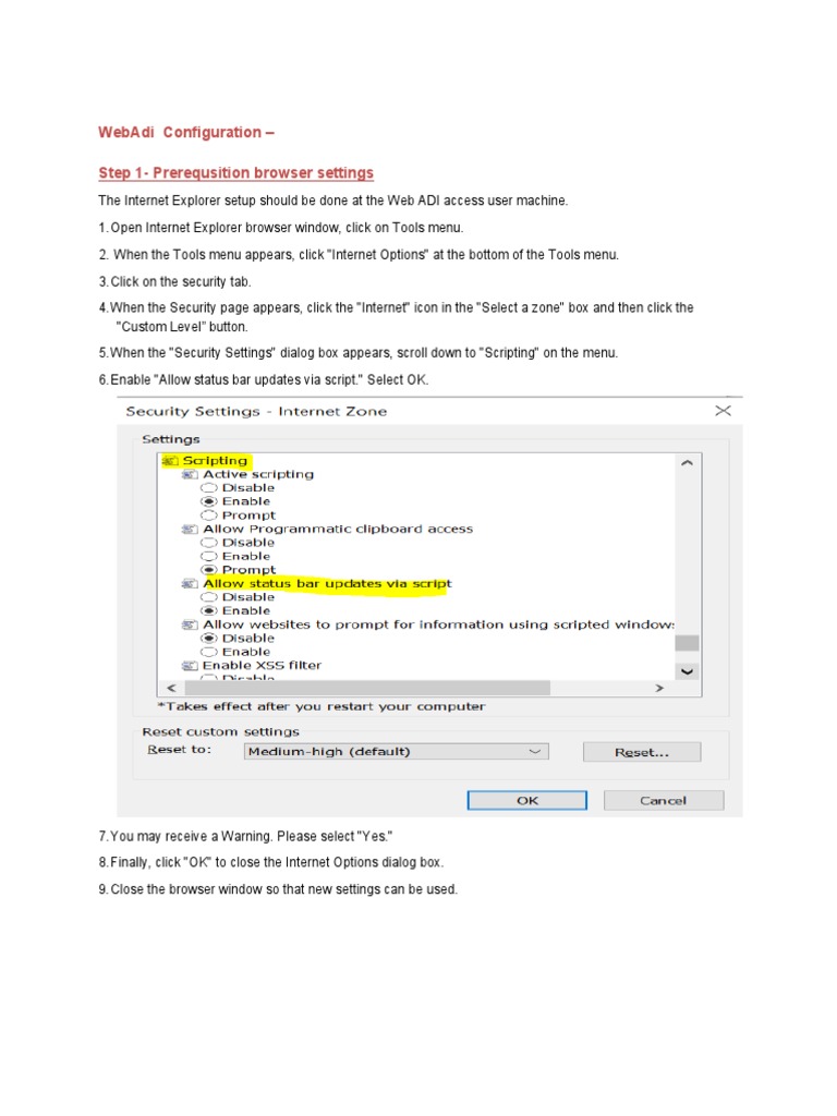 WebAdi Excel 2007 Configuration Guide | PDF
