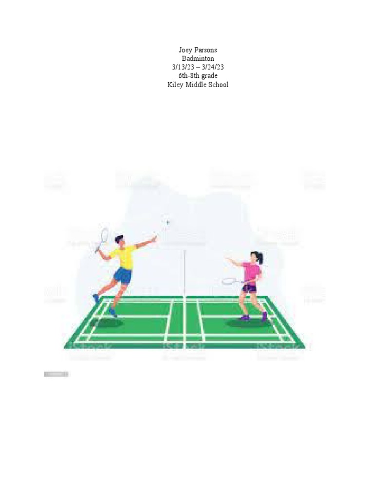 Unit Plan Badminton PDF Volleyball Athletic Sports