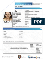 Ficha Simplificada de Datos Del Ciudadano: Registro Civil