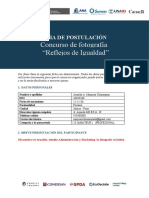 Concurso de Fotografía "Reflejos de Igualdad": Ficha de Postulación