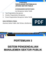 Materi Perkuliahan Pertemuan 03 Akuntansi Sektor Publik Sistem Pengendalian Manajemen Sektor Publik