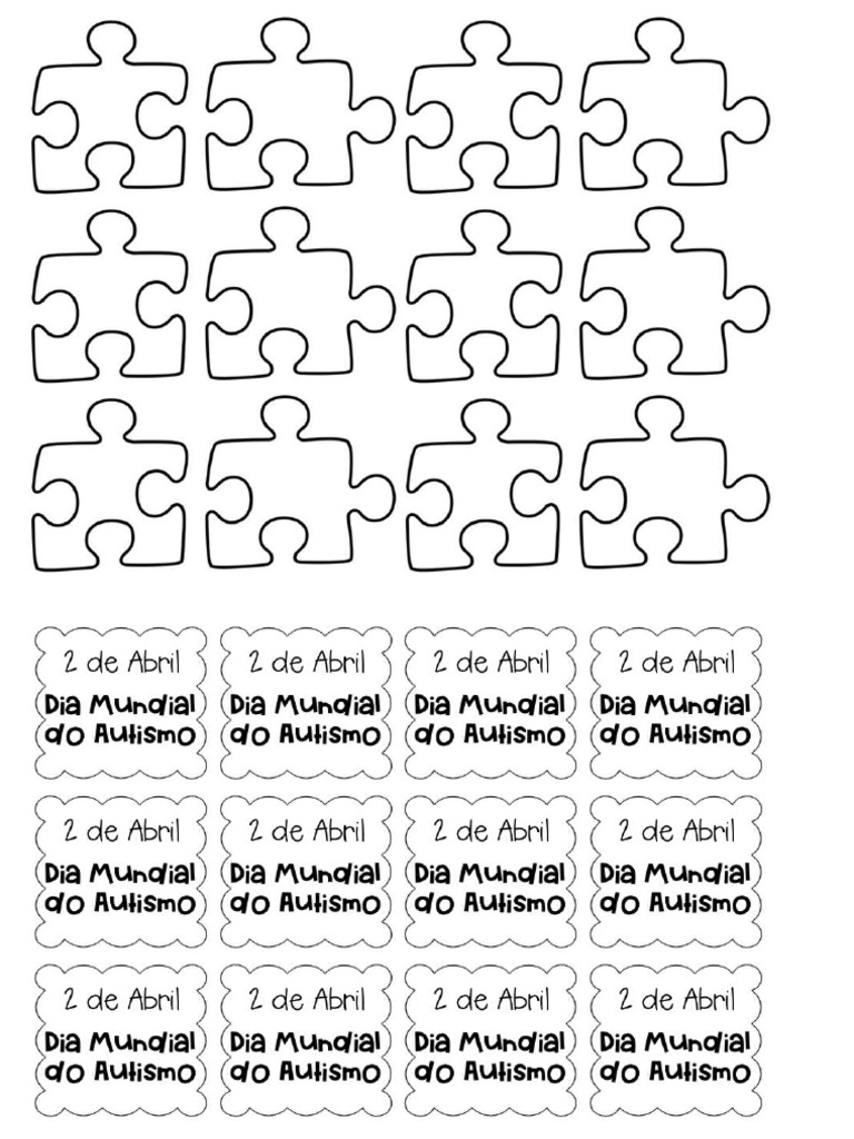Lembrancinha Quebra Cabeça Dia Do Autismo | PDF