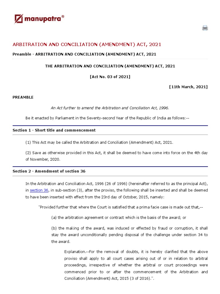 Arbitration And Conciliation Act Pdf – FZPY
