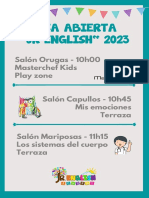 Casa Abierta "JR ENGLISH" 2023: Salón Orugas - 10h00 Masterchef Kids Play Zone