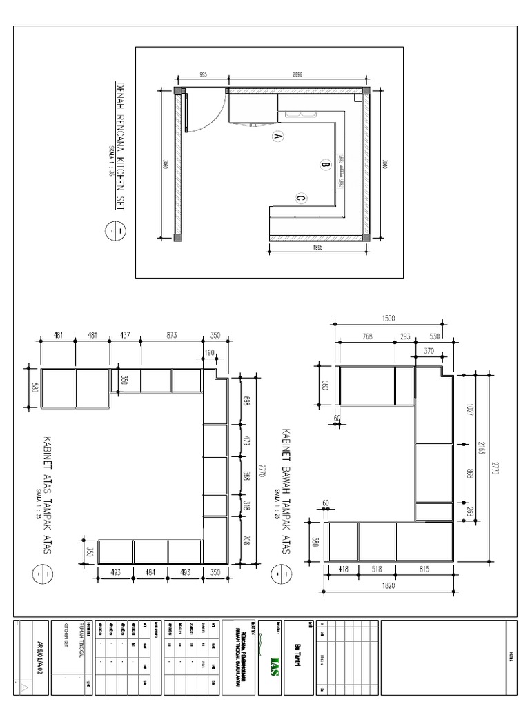 Denah dan Ukuran Kitchen Set Minimalis | PDF