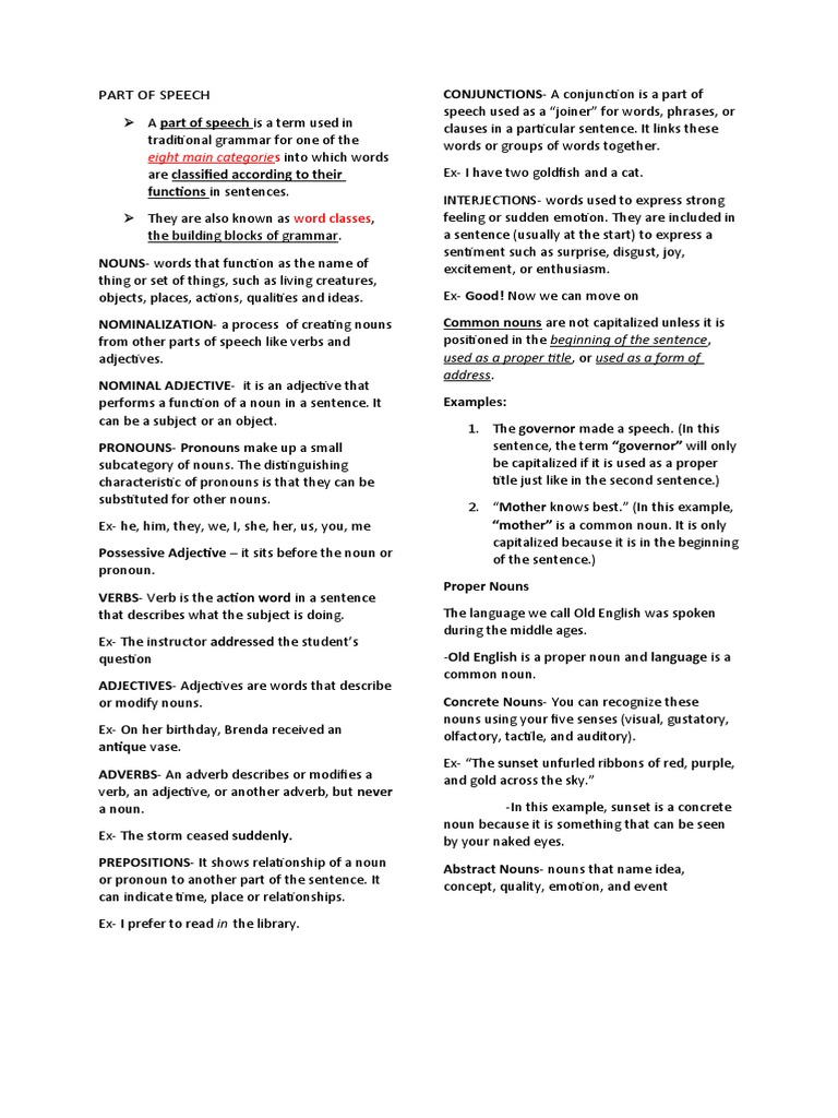 Understanding Parts of Speech | PDF | Noun | Part Of Speech