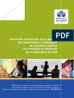 Protocolo para Incidir en La Gestión Del Seguimiento y Evaluación de La Política Pública Con Enfoque de Derechos en Lo Regional y Lo Local