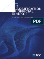 ICC Classification of Official Cricket Effective 1st October 2017