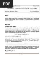 Laboratory 1: Discrete-Time Signals in MATLAB