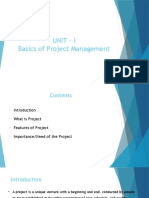 Unit - I Basics of Project Management