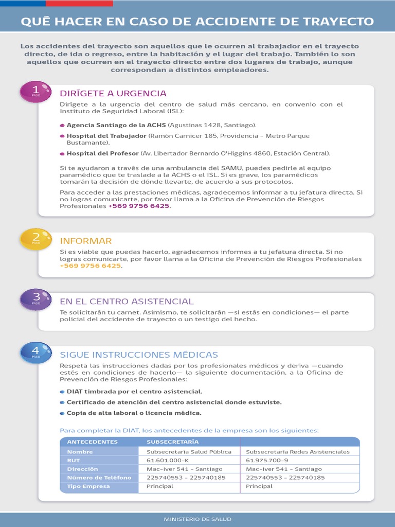 Guía: Accidente de Trayecto Laboral | PDF | Paramédico | Hospital