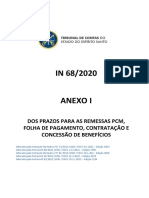 Prazos remessas PCM folha pagto contratação benefícios