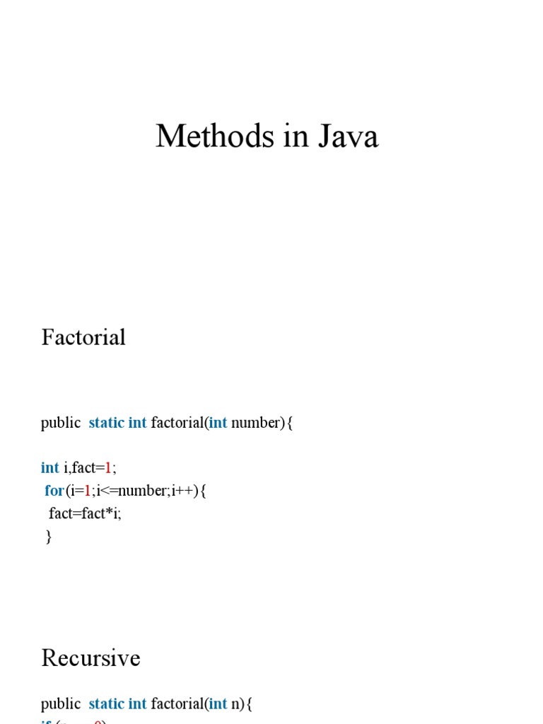 Methods in Java | PDF