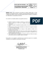 Sistema de Gestion Integral - Sgi Politica de Regulacion de Horas de Conduccion Y Descanso