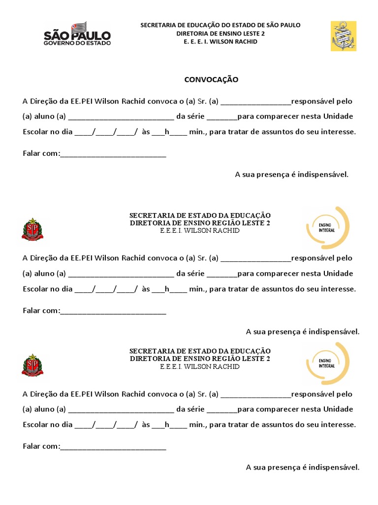 CONVOCAÇÃO | PDF