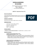 Rozielha Medeiros de Oliveira: OBJETIVO: Departamento Pessoal / RH