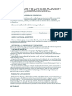 Glosas para El ACTO 1º DE MAYO DIA DEL TRABAJADOR Y DE LA CONSTITUCIÓN NACIONAL