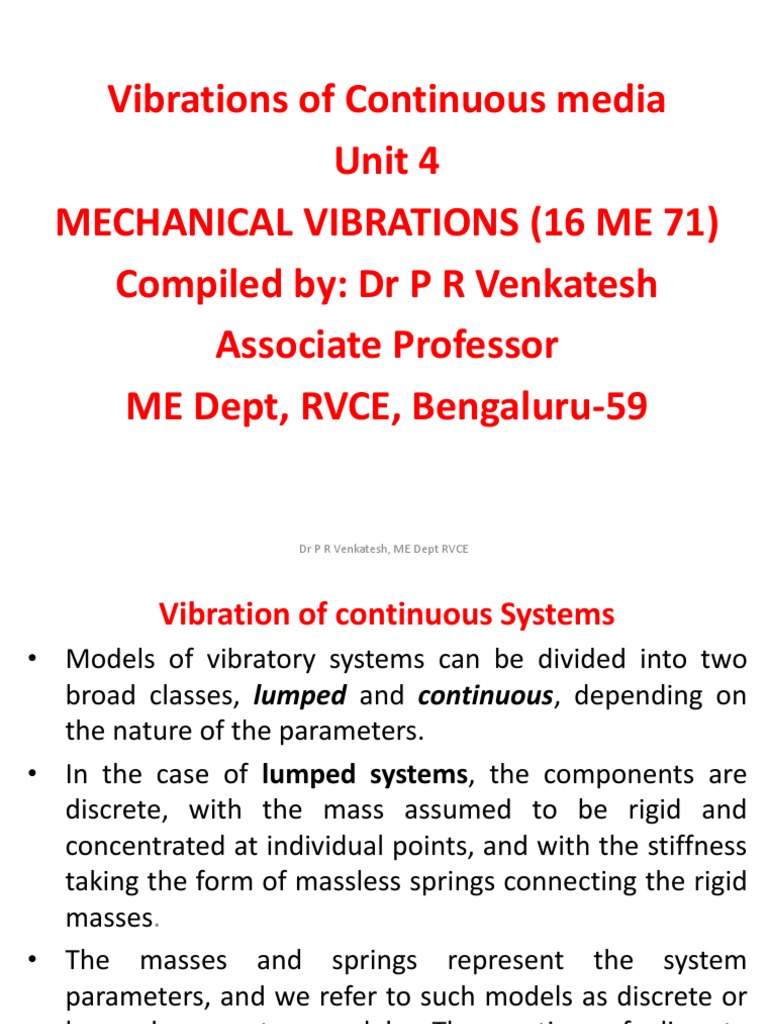 Continuous Vibration in Mechanical Systems | PDF