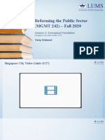 Reforming The Public Sector (MGMT 242) - Fall 2020: Session 2: Conceptual Foundation