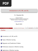 Introduction To AI, ML and DL: Dr. Manjubala Bisi