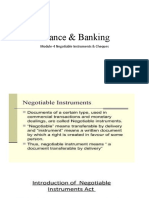 Finance & Banking: Module-4 Negotiable Instruments & Cheques