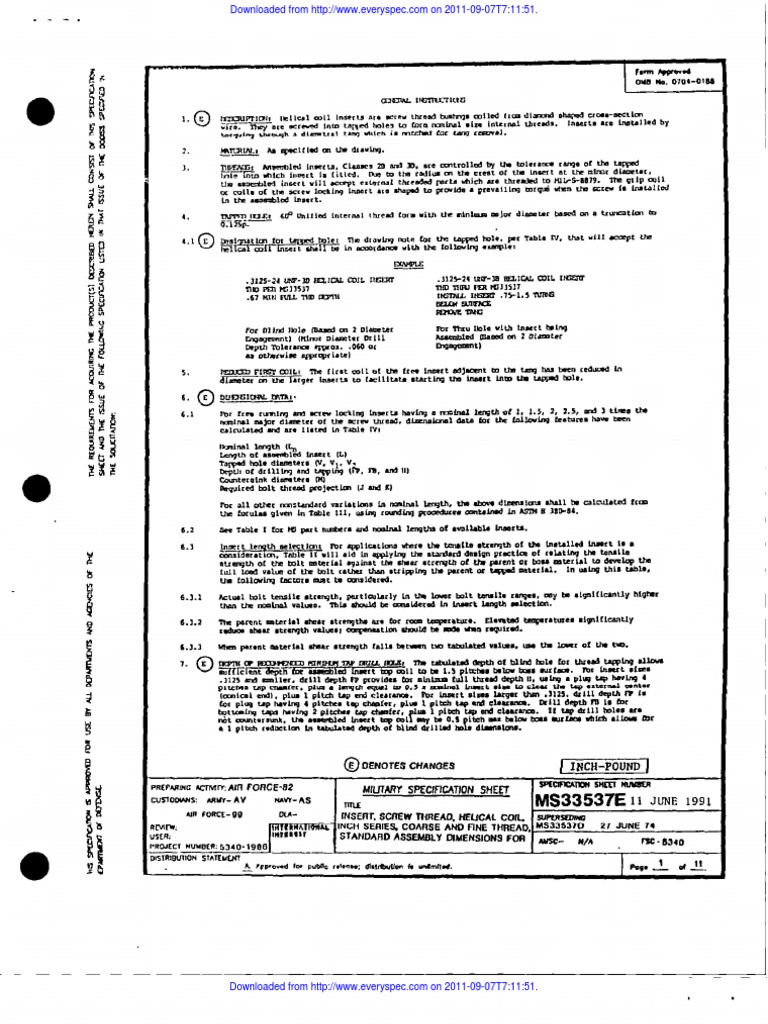 Military Fasteners Specifications | PDF | Business