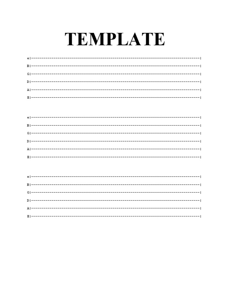 Guitar Template PDF