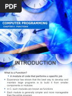 Computer Programming: Chapter 6: Functions