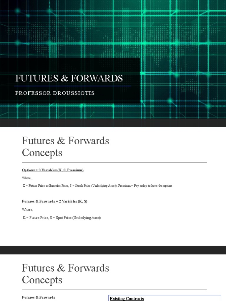 Futures & Forwards: Professor Droussiotis | PDF | Futures Contract ...