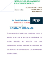 3 TEORIA GENERAL DE LAS OBLIGACIONES MERCANTILES Clasificación y Tipos de Contratos Mercantiles