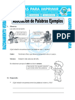 Ficha Asociacion de Palabras Ejemplos para Cuarto de Primaria