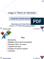 Codage Et Théorie de L'information: Section 02: Canal de Transmission