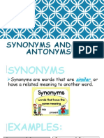 Synonyms and Antonyms