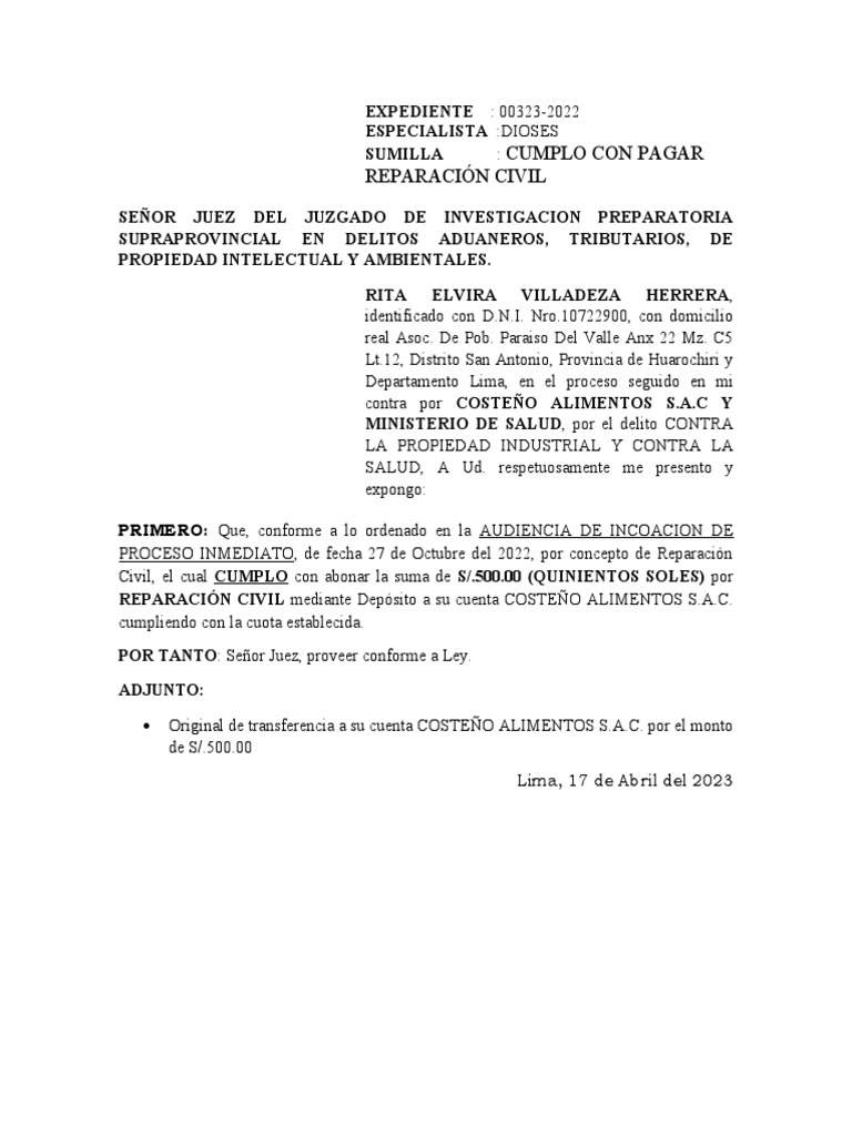TERMINACION ANTICIPADA | PDF