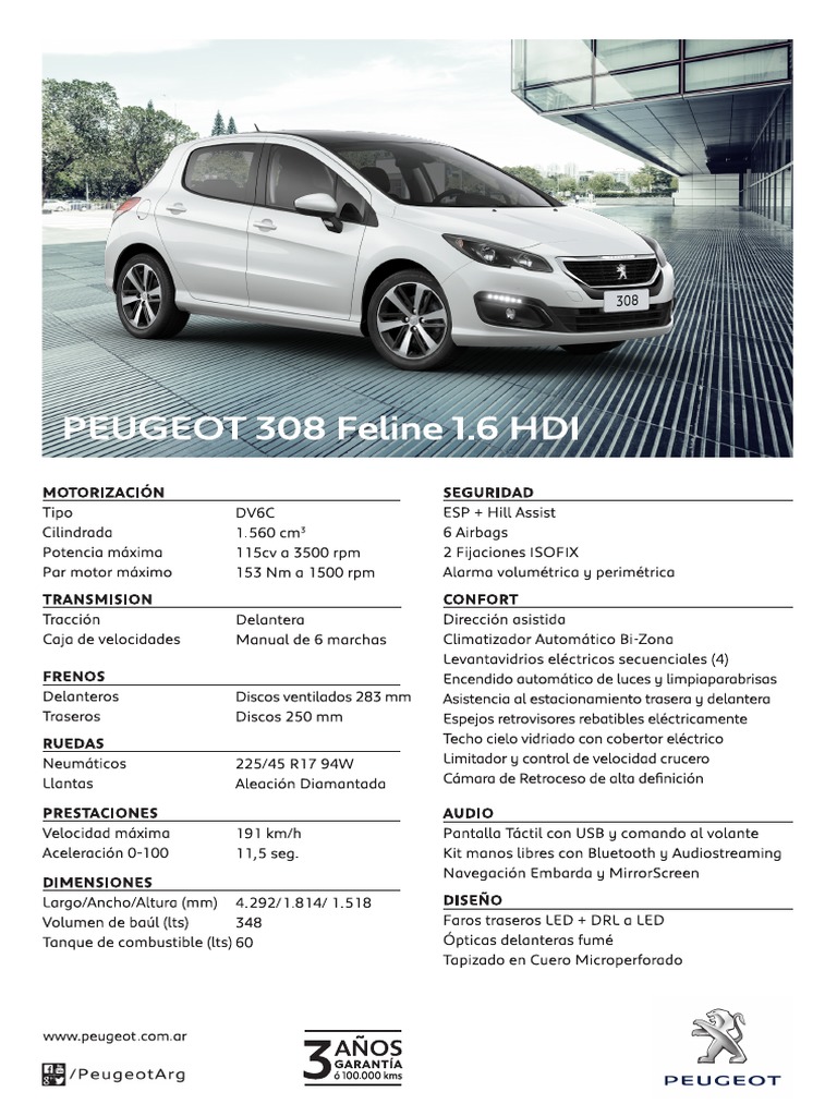 Ficha tecnica 308 feline1 6hdi pdf