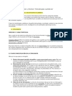 Cap 5 León y Montero "Metodologías Cualitativas": Orígenes Y Características