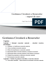 Gestiunea Circulară A Resurselor - Suport de Curs - : Conf. Univ. Dr. Trică Carmen