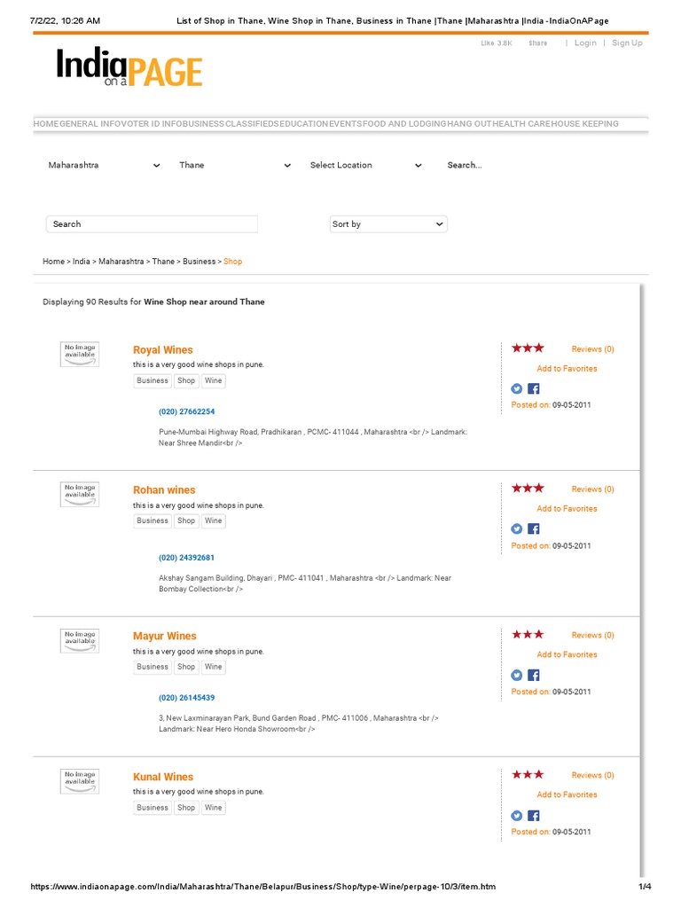 Top Wine Shops in Thane PDF