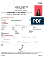 Formulario de Inscripción: Direccion de Admisiones, Registro Y Control