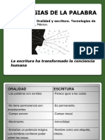 Tecnologias de La Palabra: La Escritura Ha Transformado La Conciencia Humana