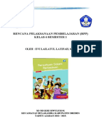 Rencana Pelaksanaan Pembelajaran (RPP) Kelas 6 Semester 1: Oleh: Evi Lailatul Latifah, S.PD