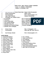 Susunan Acara Ibadah Natal Anak Sekolah Minggu Gabungan